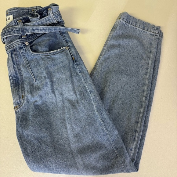Agolde Paperbag Waist Belted Jean Riya Peg in Traffic Size 24 - Picture 4 of 7